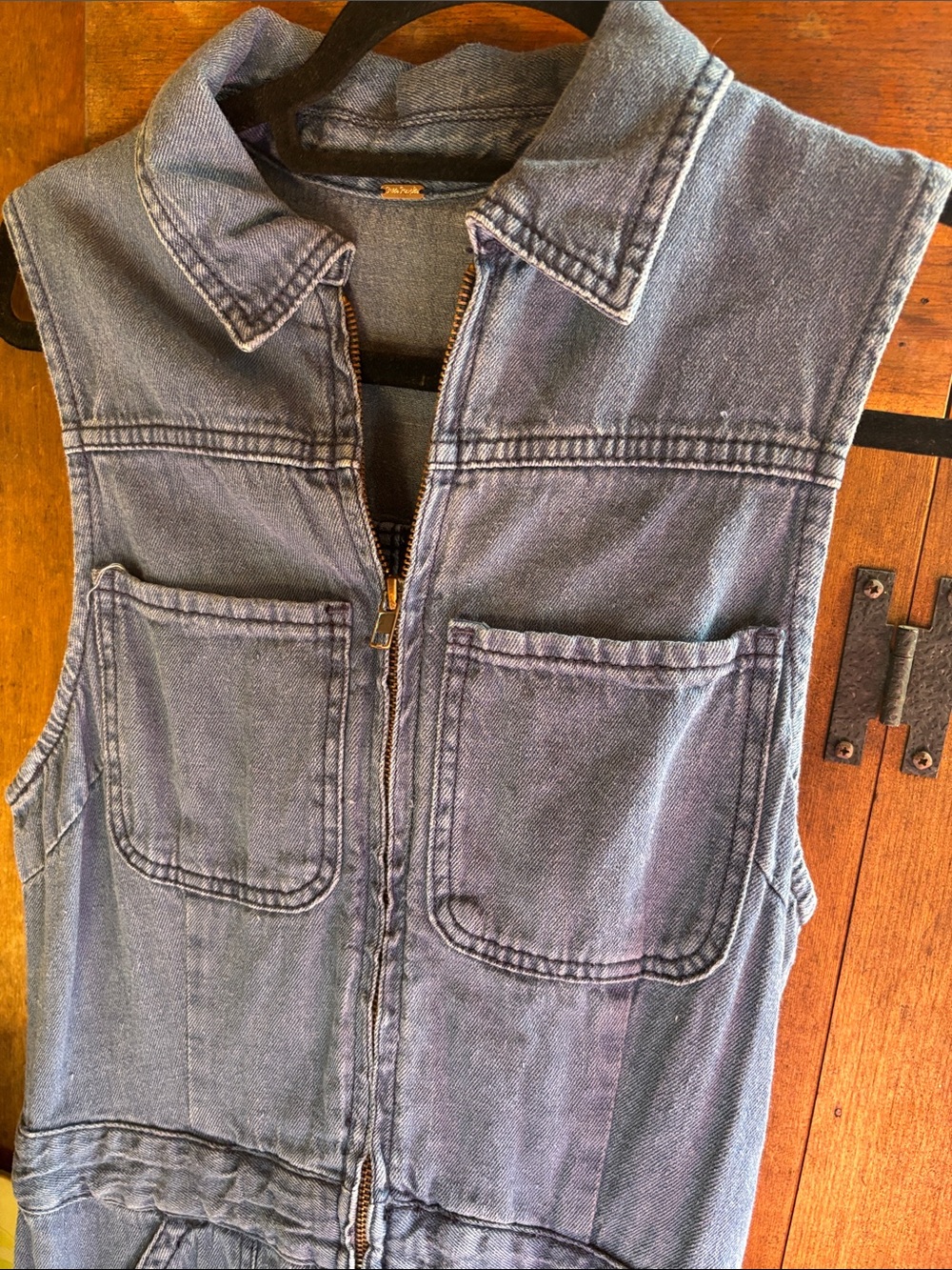 Free People Sleeveless Indigo Denim Jumpsuit